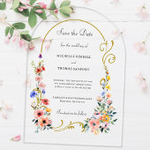 Wildflower Arch Wedding Save the Date Acryl Uitnodigingen