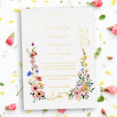 Wildflower Arch Wedding Save the Date Folie Uitnodiging