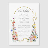 Wildflower Arch Wedding Save the Date Magnetische Uitnodiging (Voorkant)
