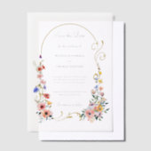 Wildflower Arch Wedding Save the Date Vellum Uitnodigingen (Offset)