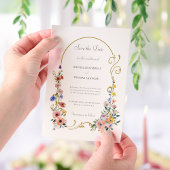 Wildflower Arch Wedding Save the Date Vellum Uitnodigingen
