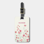 Wildflower Art gepersonaliseerde naam Bagagelabel (Voorkant verticaal)