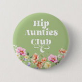 Wildflower auntie to be ronde button 5,7 cm (Voorkant)