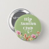 Wildflower auntie to be ronde button 5,7 cm (Voorkant /achterkant)