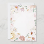 Wildflower Baby 1e verjaardagsuitnodiging Kaart (Achterkant)