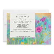 WILDFLOWER BABY BLOEMEN BABY SHOWER UITNODIGING