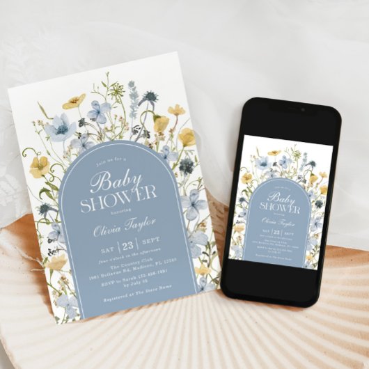 Wildflower Baby Boy Douche Blauw Kaart