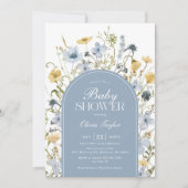 Wildflower Baby Boy Douche Blauw Kaart (Voorkant)