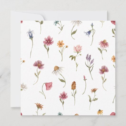 Wildflower Baby Doop Uitnodiging (Achterkant)