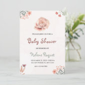 Wildflower baby douche uitnodigingen (Staand voorkant)