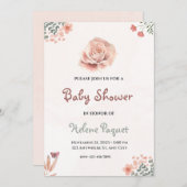 Wildflower baby douche uitnodigingen (Voorkant / Achterkant)