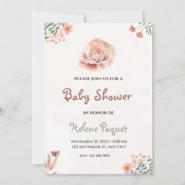 Wildflower baby douche uitnodigingen