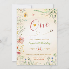 Wildflower Baby Girl 1e eerste zomerdag Kaart