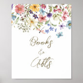 Wildflower Baby in bloei Baby shower boeken gesche Poster (Voorkant)
