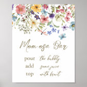 Wildflower Baby in bloei Baby shower Momosa teken Poster (Voorkant)