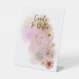 Wildflower Baby in bloei Kaarten en geschenken Reclamebord Met Voetstuk