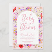Wildflower baby in bloei Meisje Baby shower Kaart (Voorkant)