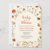 Wildflower Baby in Bloom Arch Herfst Baby shower Kaart (Voorkant)