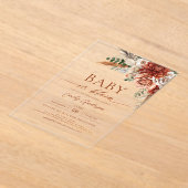 Wildflower Baby in Bloom Autumn Baby shower Acryl Uitnodigingen (Laagn)