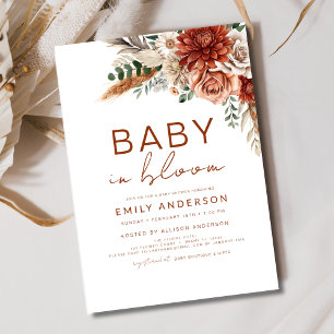 Wildflower Baby in Bloom Autumn Baby shower Kaart