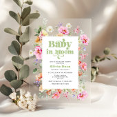 Wildflower Baby in Bloom Baby shower Acryl Uitnodigingen