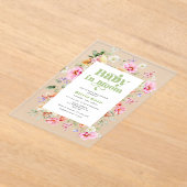Wildflower Baby in Bloom Baby shower Acryl Uitnodigingen (Laagn)
