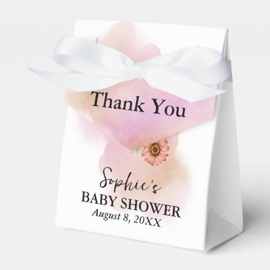 Wildflower baby in bloom baby shower bedankdoosjes (Voorkant Zijde)