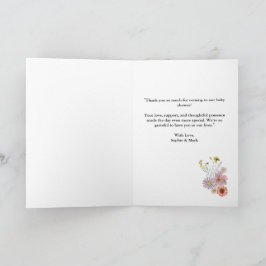 Wildflower baby in bloom baby shower bedankkaart