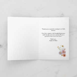Wildflower baby in bloom baby shower bedankkaart
