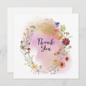 Wildflower baby in bloom baby shower bedankkaart (Voorkant / Achterkant)