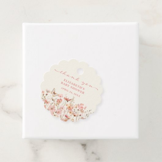 Wildflower Baby in Bloom Baby shower Bedankt Bedankjes Labels (In situ)