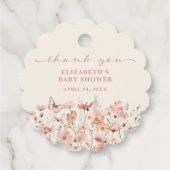 Wildflower Baby in Bloom Baby shower Bedankt Bedankjes Labels (Achterkant)