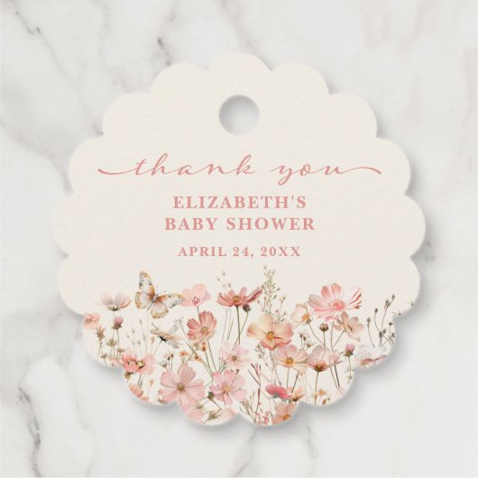 Wildflower Baby in Bloom Baby shower Bedankt Bedankjes Labels