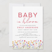 Wildflower Baby in Bloom Baby shower Bloemen Kaart (Voorkant)