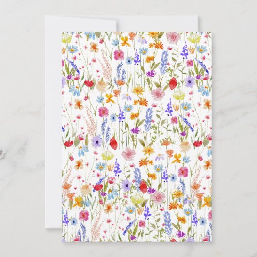 Wildflower Baby in Bloom Baby shower Bloemen Kaart (Achterkant)