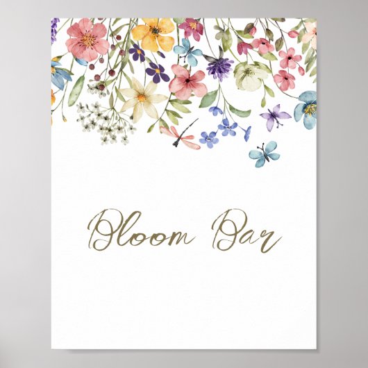 Wildflower Baby in Bloom Baby shower Bloom Bar Poster (Voorkant)