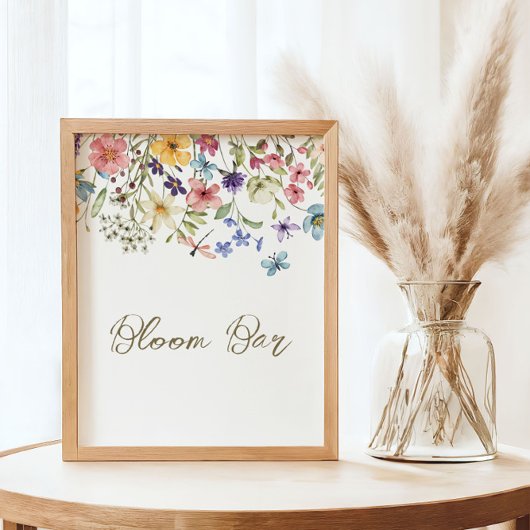 Wildflower Baby in Bloom Baby shower Bloom Bar Poster