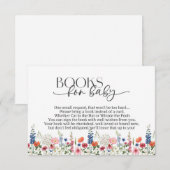 Wildflower Baby in Bloom Baby shower Boek Invoegen Informatiekaartje (Voorkant / Achterkant)
