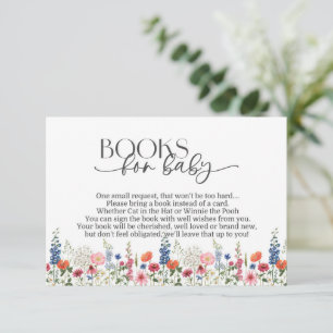 Wildflower Baby in Bloom Baby shower Boek Invoegen Informatiekaartje