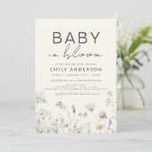Wildflower Baby in Bloom Baby shower Boho Garden Kaart (Staand voorkant)