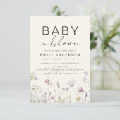 Wildflower Baby in Bloom Baby shower Boho Garden Kaart (Staand voorkant)
