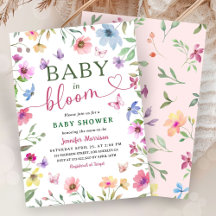 Wildflower Baby in Bloom Baby shower Boho Meisje