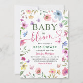 Wildflower Baby in Bloom Baby shower Boho Meisje Kaart (Voorkant)
