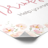 Wildflower Baby in Bloom Baby shower Drinken Poster (Hoek)