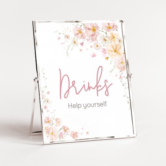 Wildflower Baby in Bloom Baby shower Drinken Poster