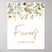 Wildflower Baby in Bloom Baby shower Favorieten Poster (Voorkant)