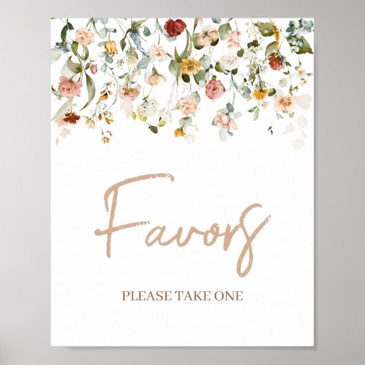 Wildflower Baby in Bloom Baby shower Favorieten Poster (Voorkant)