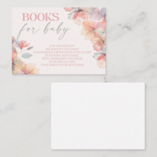 Wildflower, Baby in Bloom, Baby shower Informatiekaartje (Voorkant / Achterkant)