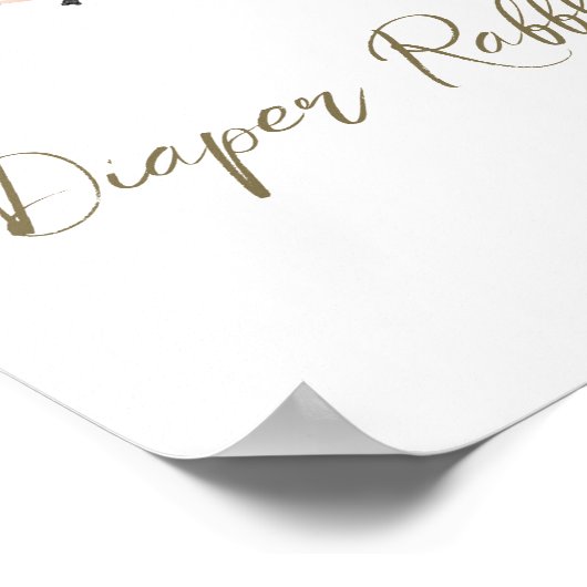 Wildflower Baby in Bloom Baby shower Luier Raffle Poster (Hoek)