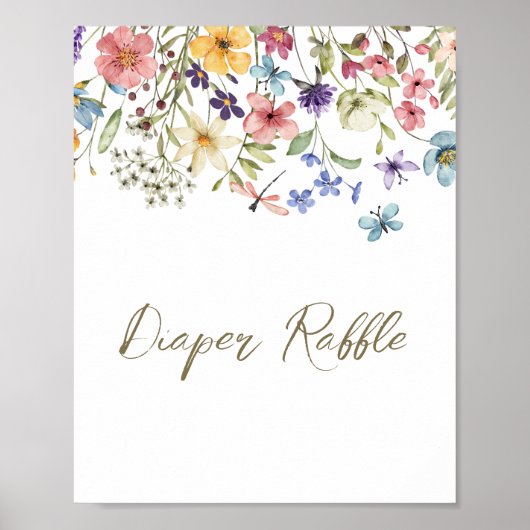 Wildflower Baby in Bloom Baby shower Luier Raffle Poster (Voorkant)